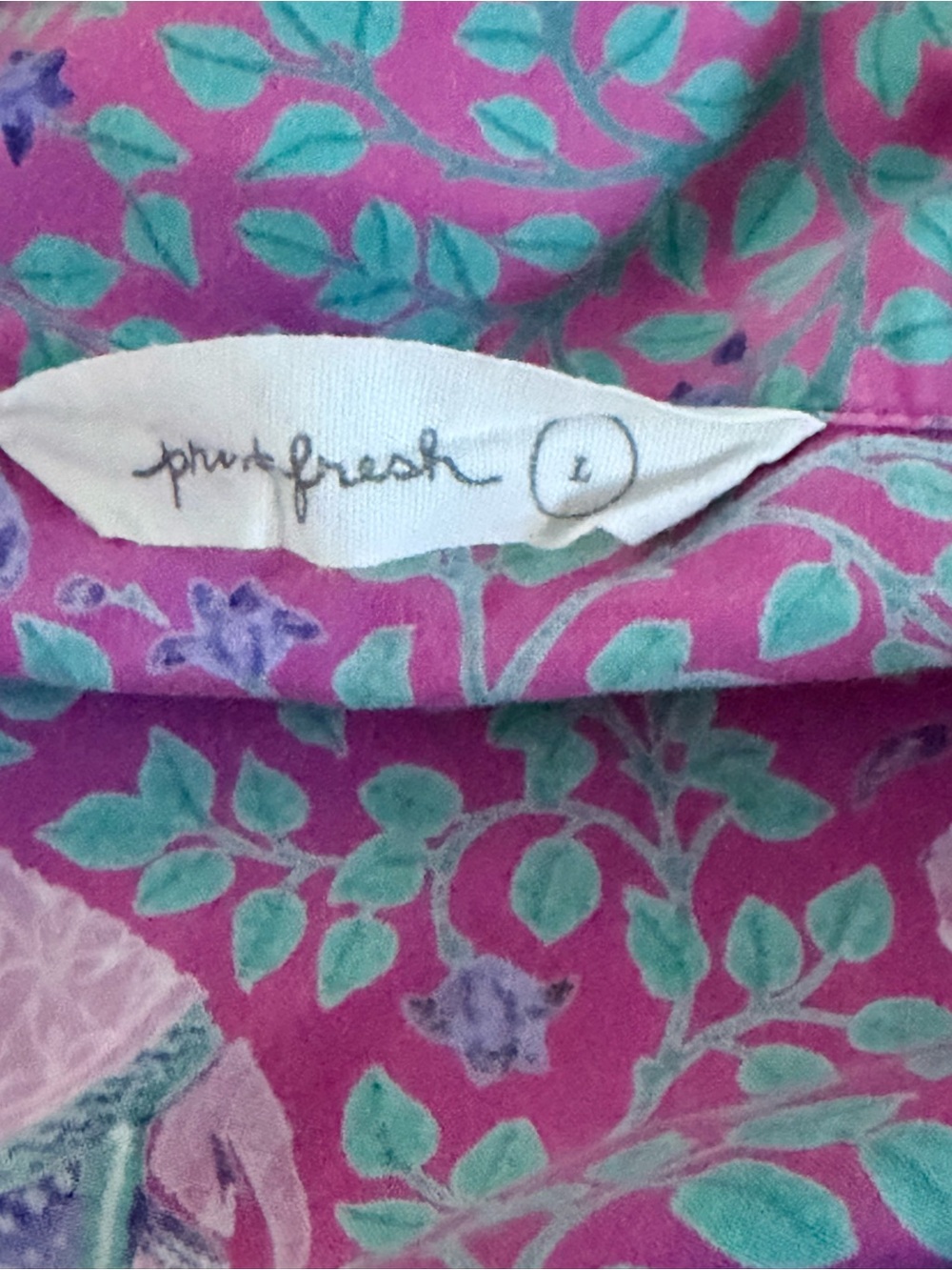 *PRINTFRESH Organic Cotton Elephant Flamingo Pajama Top Pink Tropical Lounge - Picture 6 of 8